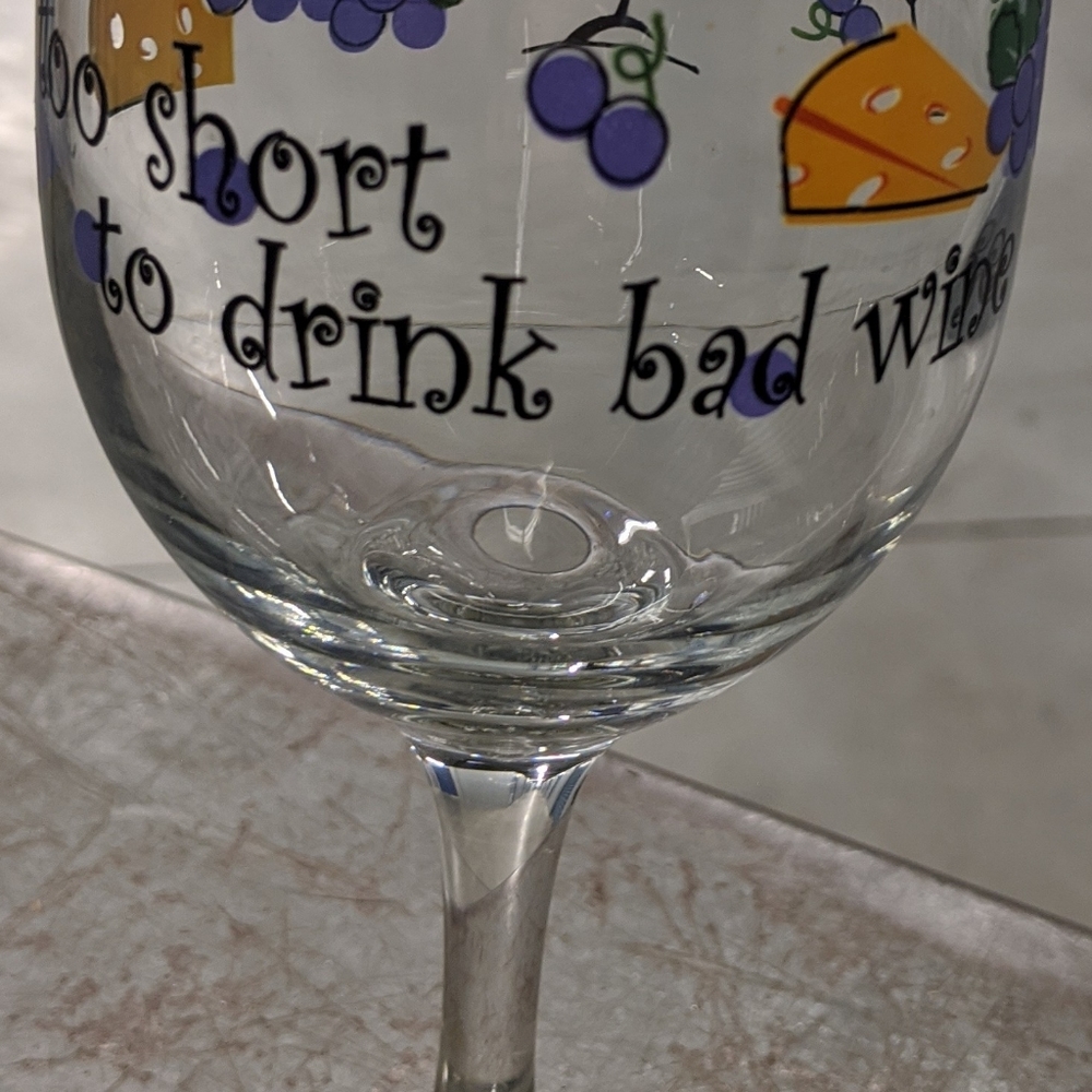 Decorated Wine Glass